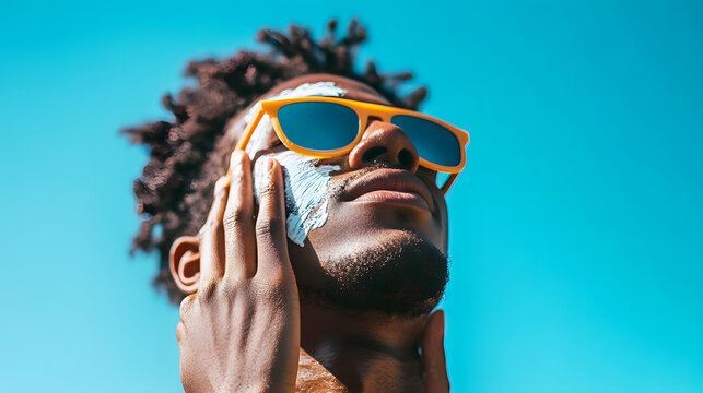 Applying Sunscreen Outdoors for Sun Protection