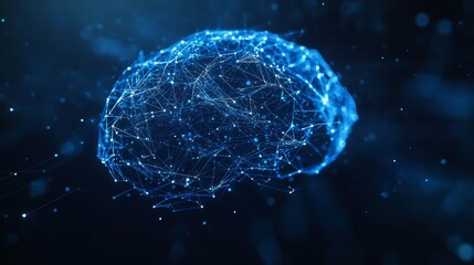 Abstract Digital Art of a Brain, Representing Artificial Intelligence and Technology