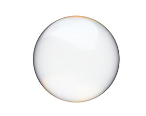 Translucent sphere with soft reflections isolated on transparent