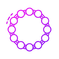 A purple and white circle with many small circles inside it. The circles are all different sizes and are arranged in a spiral pattern. Scene is one of elegance and sophistication