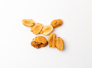 Spicy peanuts isolated, heeng jeera pea nuts mixture, Indian namkeen, roasted salty nut snack