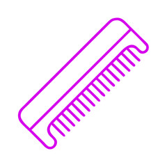 A purple hair brush with a purple handle. The brush is long and thin