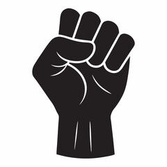 Black and White Fist Drawing with 'Fist' Text Illustration - Printable Graphic Design"