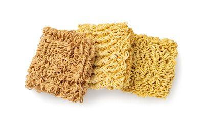 Raw Instant Rye Noodles Isolated, Dry Ramen Noodle, Uncooked Korea Vermicelli, Fast Chinese Pasta