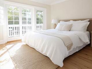Bedroom interior design with bed