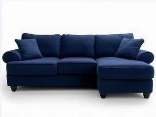 Fototapeta premium Blue couch with ottoman