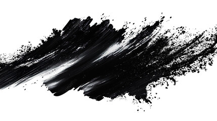 Obraz premium Abstract black in splash, paint, brush strokes, stain grunge isolated on white background, Japanese style