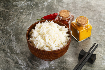 Steamed Basmati rice in the bowl