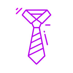 A purple tie with a white background. The tie is a simple design with a striped pattern. Concept of professionalism and formality, as ties are often associated with business attire
