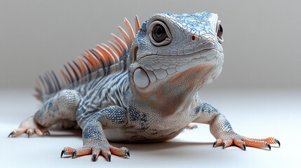 Fototapeta premium A vibrant blue lizard with striking details and unique patterns, perfect for nature and wildlife photography projects.
