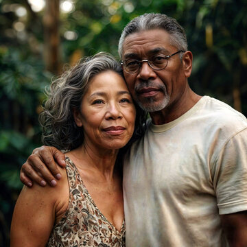 multiracial couple consisting of an Afro-Asian man and an Asian woman