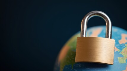A giant padlock on a globe, symbolizing trade embargoes and their global impact