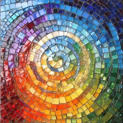 Colorful glass mosaic art design for decoration