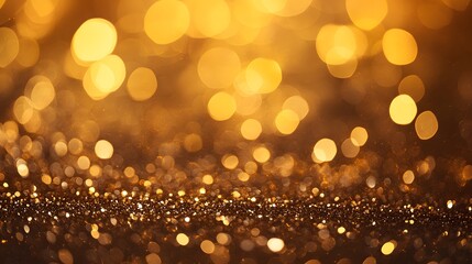 Abstract golden bokeh background with glitter.