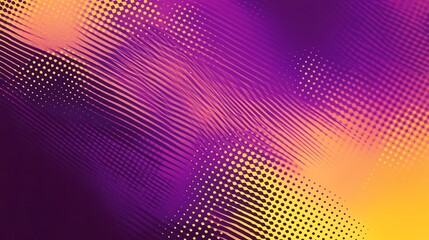 Fototapeta premium Abstract background with a gradient of purple and yellow dots.