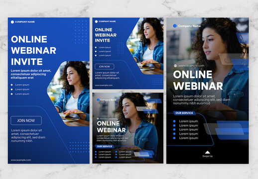 Gradient Blue and Black Webinar Social Media Post And Story 