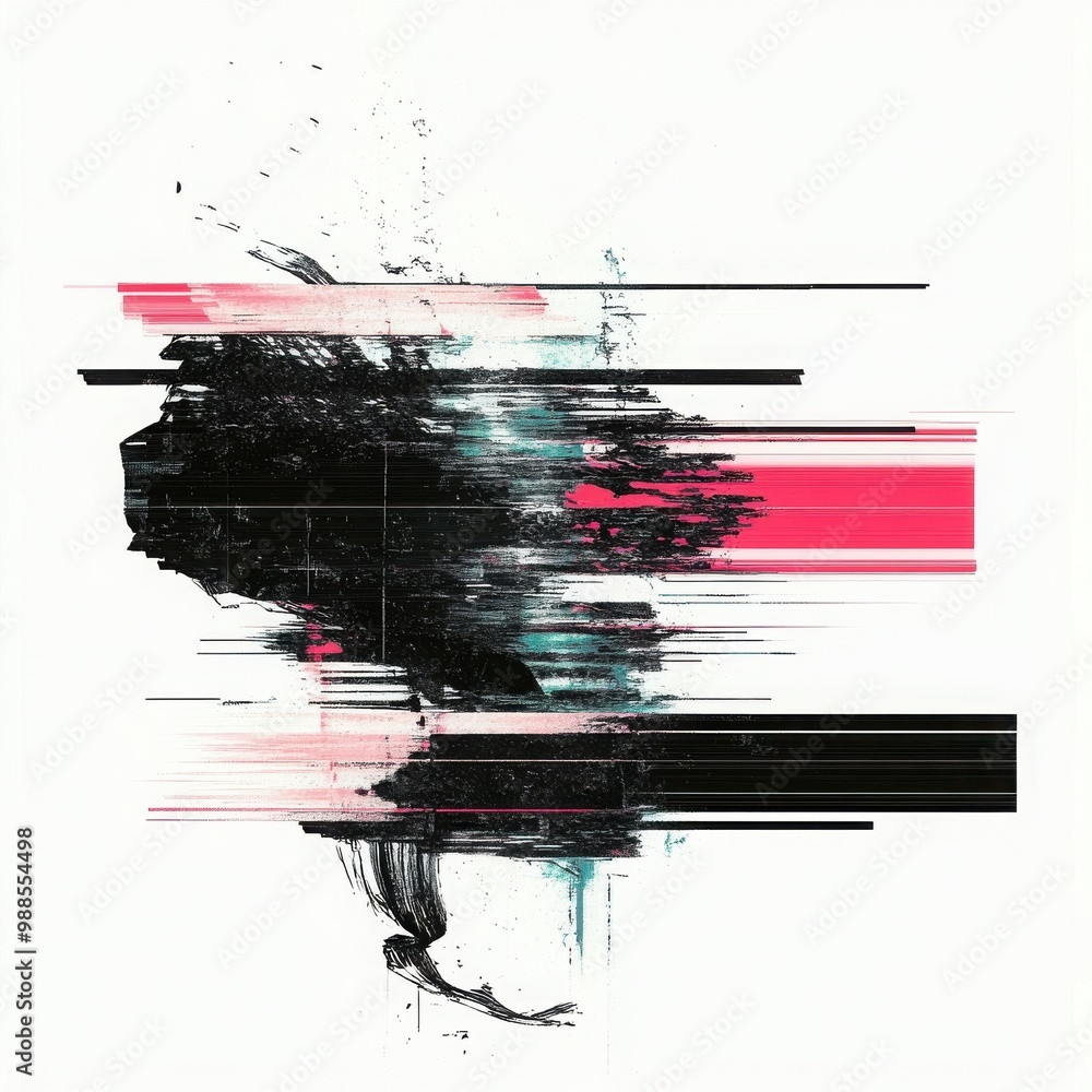 Poster abstract digital artwork with dynamic lines and vibrant colors.