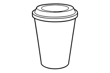 paper coffee cup with lid silhouette vector illustration