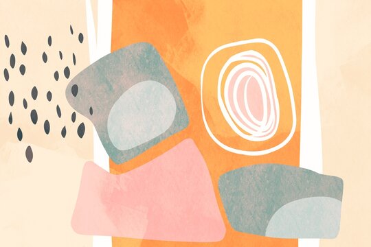 Abstract minimalist shapes and patterns illustration