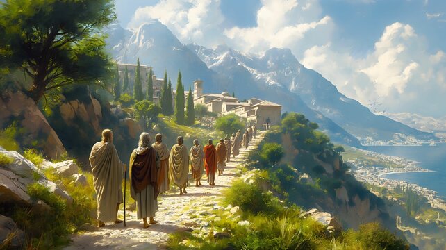 Biblical illustration, Jesus Sends His Twelve Apostles to the Lost Sheep of the People of Israel