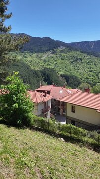 Sprring view of village of Metsovo near city of Ioannina, Epirus Region, Greece