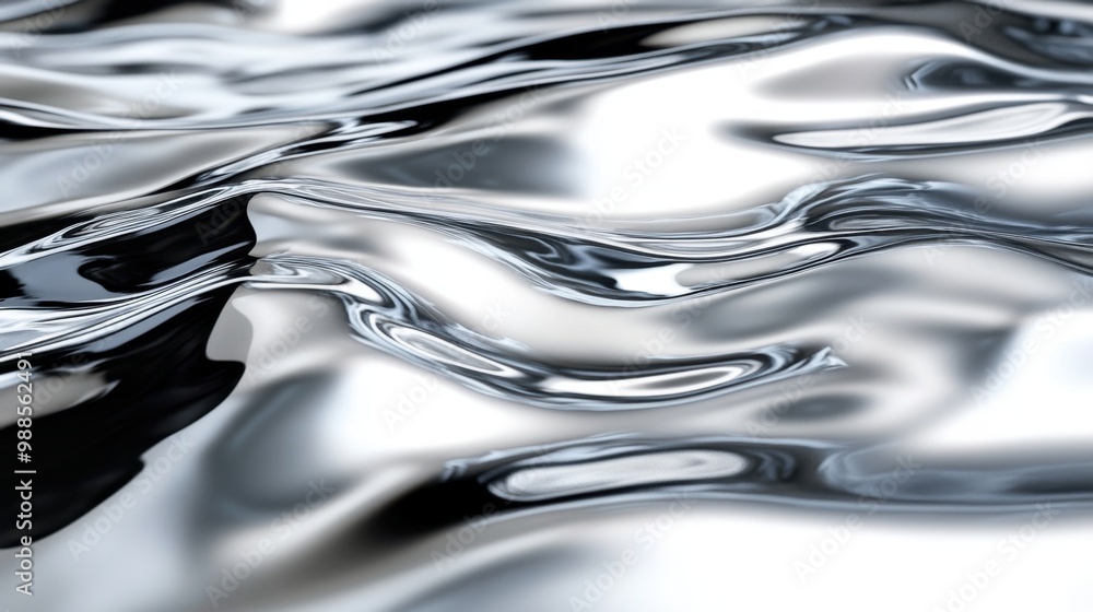 Poster metallic silver surface with subtle reflections, creating a luxurious and modern background with amp