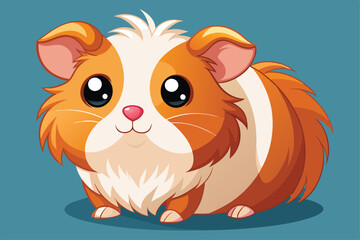 The adorable guinea pig character enjoys its vibrant surroundings with an engaging expression, a cartoon character cute guinea pig