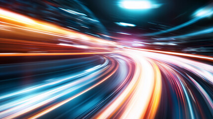 A blurred speed motion effect in vibrant colors, suggesting energy and movement, ideal for tech or sports themes.