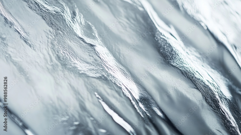 Poster metallic silver surface with subtle reflections, creating a luxurious background with ample space fo