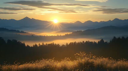 Fototapeta premium sunrise in the mountains