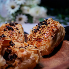 Bolen is a traditional cake or bread originating from Bandung, Indonesia. Bolen has a soft texture and is usually filled with various fillings such as banana, cheese, chocolate.