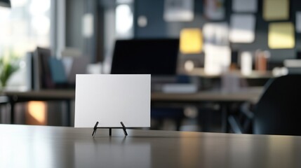 Blank sign on table