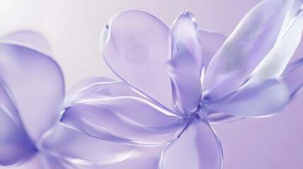 Fototapeta premium Abstract Purple Flower with Delicate Veins and Soft Curves