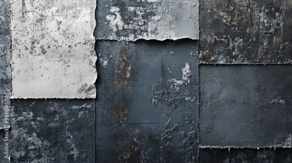 Poster deconstructed wall texture with frayed edges and raw hems