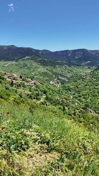 Sprring view of village of Metsovo near city of Ioannina, Epirus Region, Greece
