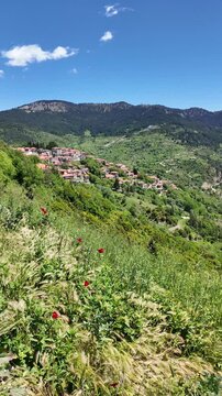 Sprring view of village of Metsovo near city of Ioannina, Epirus Region, Greece