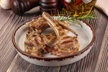 Delicous Grilled square rib of lamb