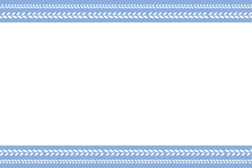 シンプルなリーフのラインフレーム　ブルー