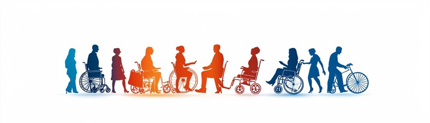 Group of people supporting each other in an inclusive community.