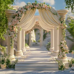 Naklejka premium Decorated arch for wedding ceremony