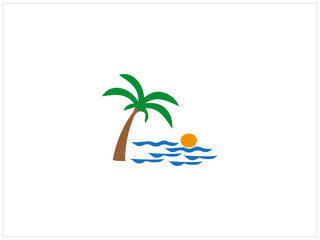 Obraz premium BEACH logo , vector ,icon and illustration.