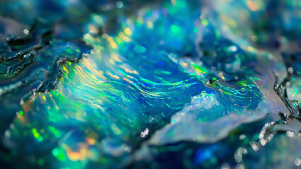 Opal Elegance: A Polished Swirl of Blue and Green