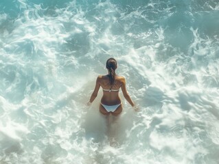 Woman in bikini at beach