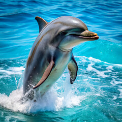 dolphin jumping out of waterdolphin, water, sea, animal, mammal, blue, ocean, swimming, marine, dolphins, wildlife, jump, pool, fish, nature, wild, swim, life, bottlenose, fun, aquatic, fin, flipper, 