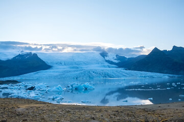 Glacier lake in the southern part of Iceland National Park