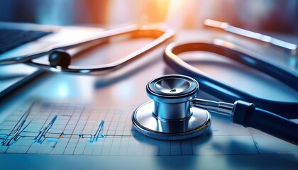 Real medical test with stethoscope 