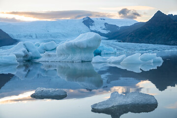 Beautiful ice formations of a glacier in Iceland. Iceland Island