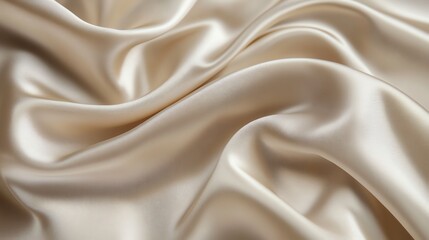 Obraz premium Close up of smooth, cream-colored satin fabric.