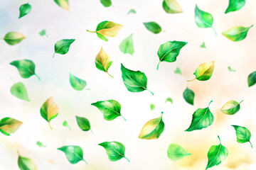 Naklejka premium leaves backgroundleaf, plant, nature, vector, green, tree, icon, pattern, illustration, spring, leaves, floral, set, design, natural, art, summer, eco, foliage, element, environment, flower, seamless,