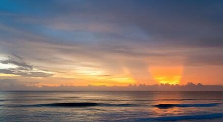 Obraz premium sunset on the beach in the caribbean sea